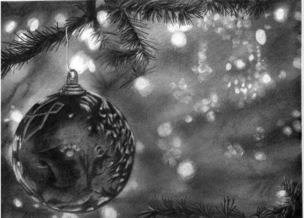 Christmas bauble in graphite