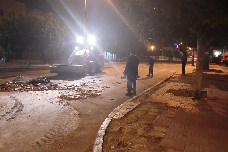 صورة أحداث الشغب في مدينة تزنيت.