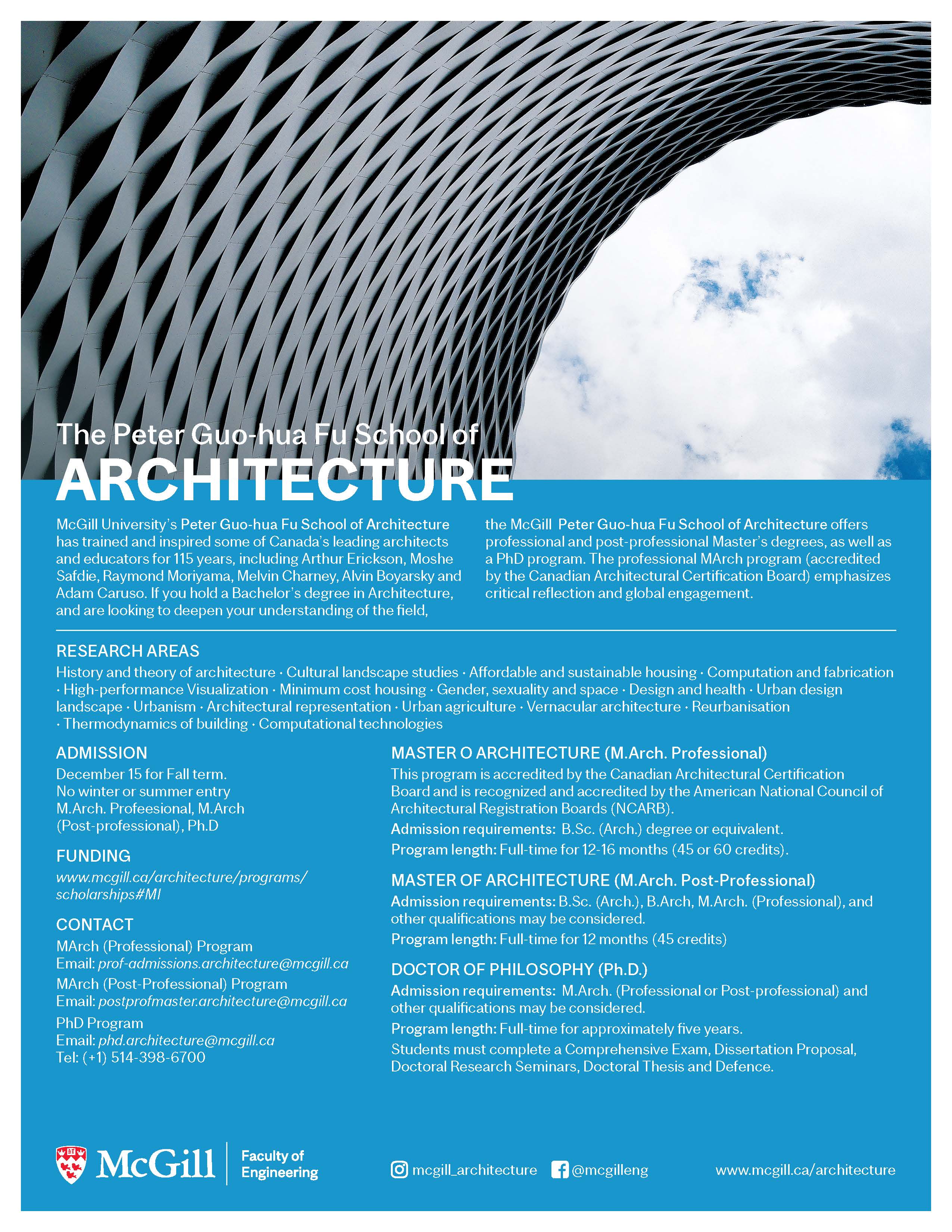 Graduate Programs Faculty Of Engineering Mcgill University