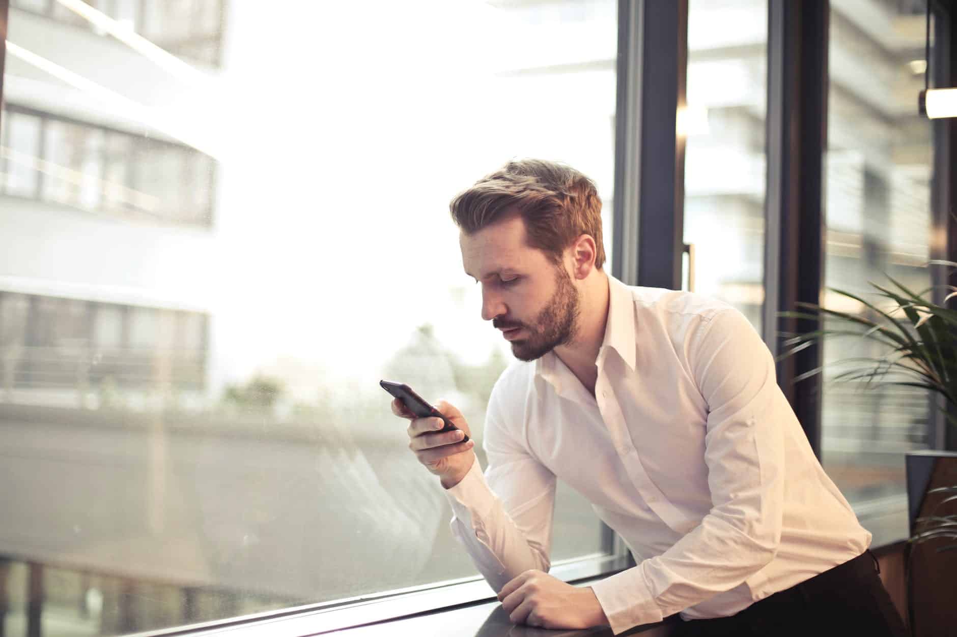 A Businessman In His Office Using A Digital Table More Files Of This Business Man His Office Digital B gain the audiences acceptance of the bad news.