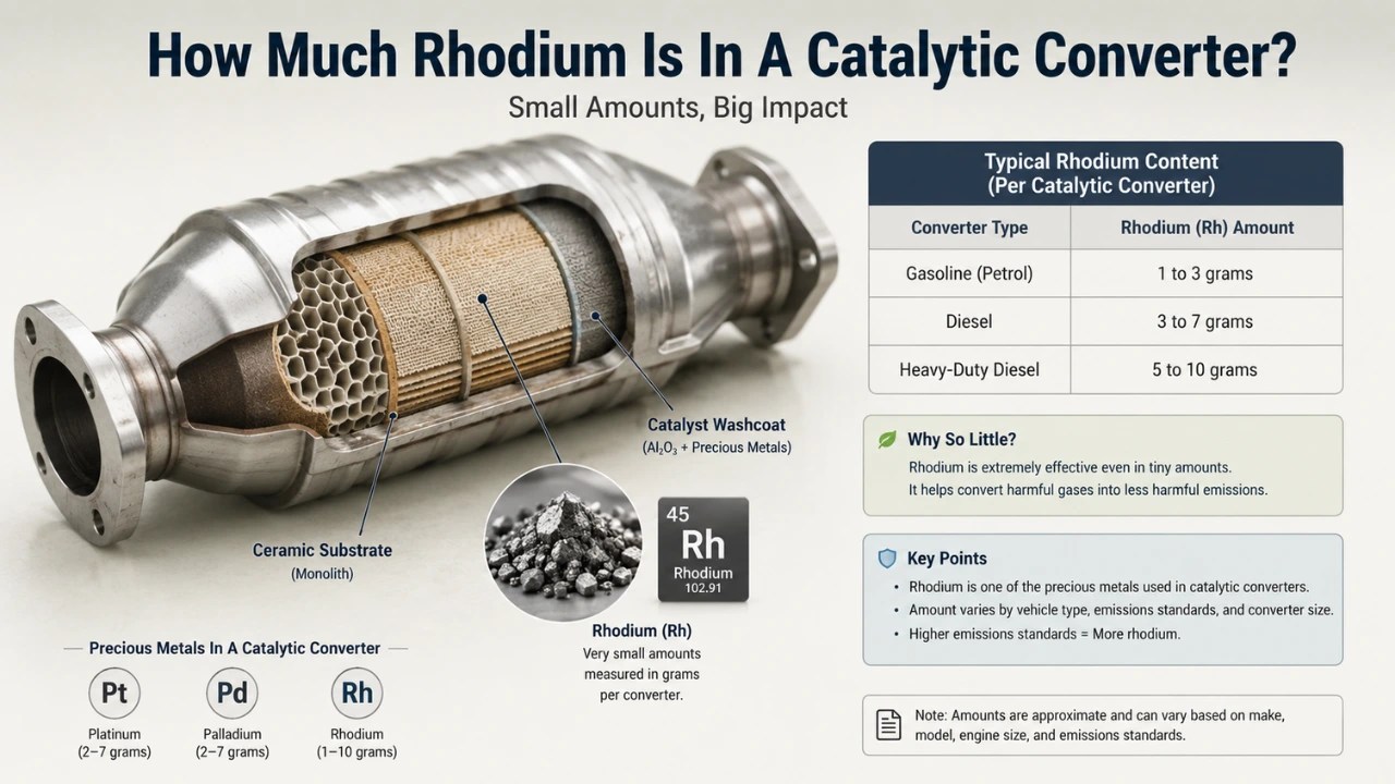 How Much Rhodium Is In A Catalytic Converter