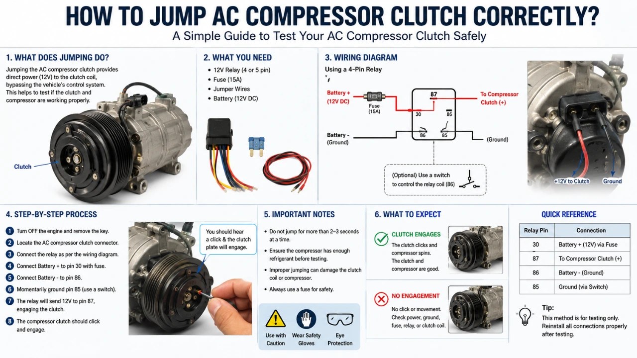 How To Jump AC Compressor Clutch Correctly