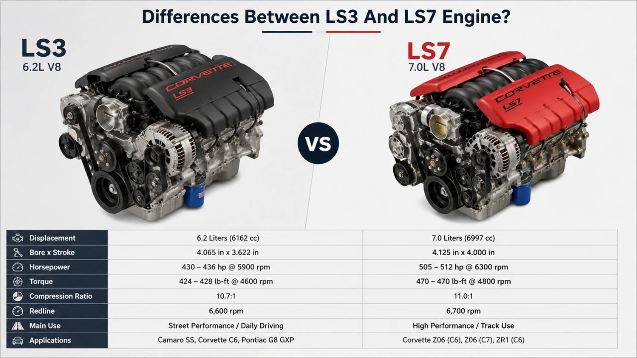Differences Between LS3 And LS7 Engine