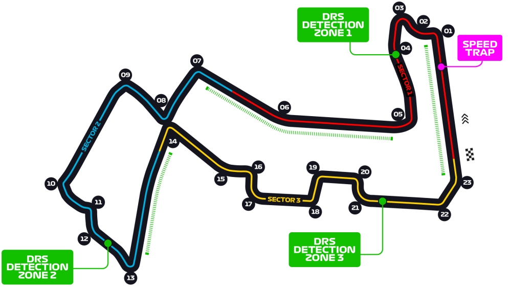How many drs zones are there at the singapore gp?