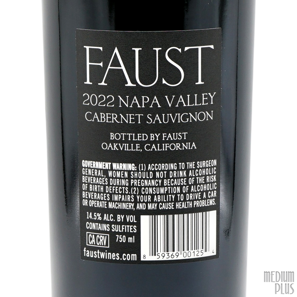 2022 Faust Napa Valley Cabernet Sauvignon - Medium Plus