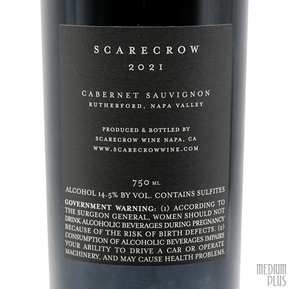 2021 Scarecrow Napa Valley Cabernet Sauvignon - Medium Plus