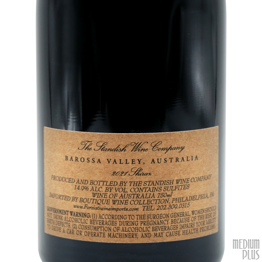 2021 Standish Barossa Valley Shiraz The Standish - Medium Plus