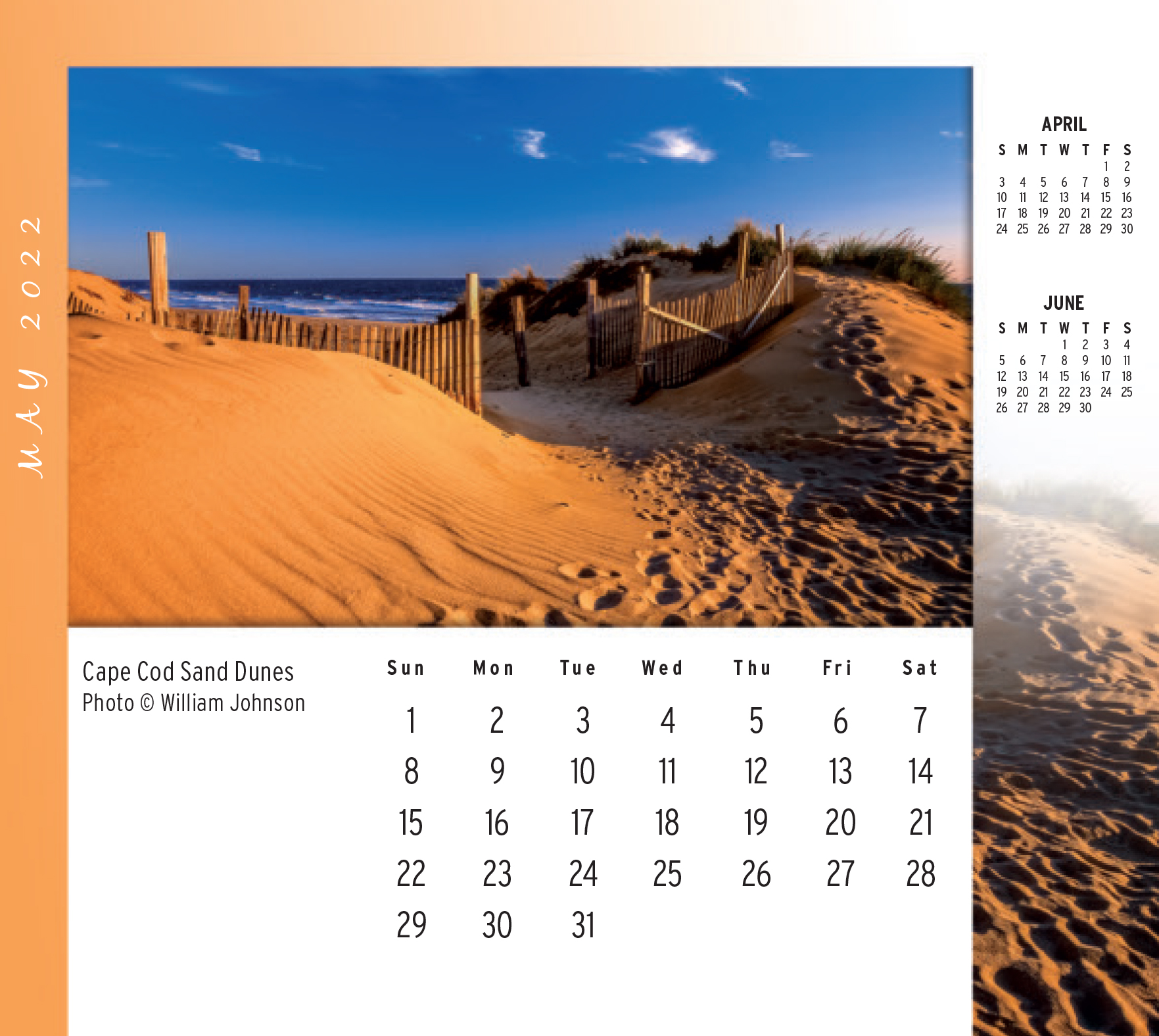 Cape cod desktop/wall calendar 2022