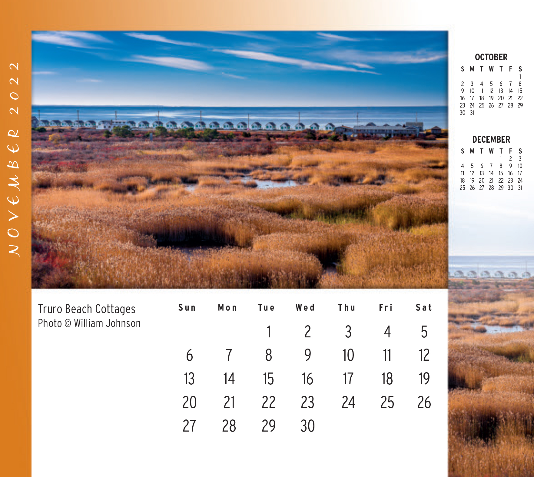 Cape cod desktop/wall calendar 2022