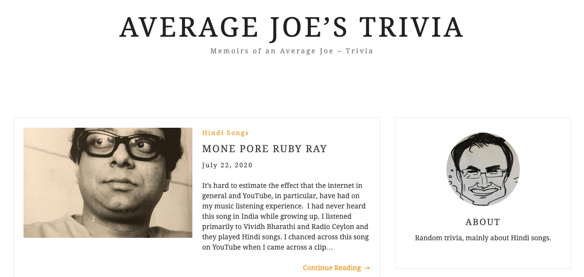 Introducing Trivia by Average Joe - Memoirs of an Average Joe