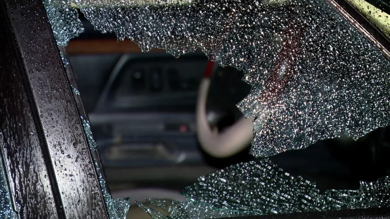 Broken car window