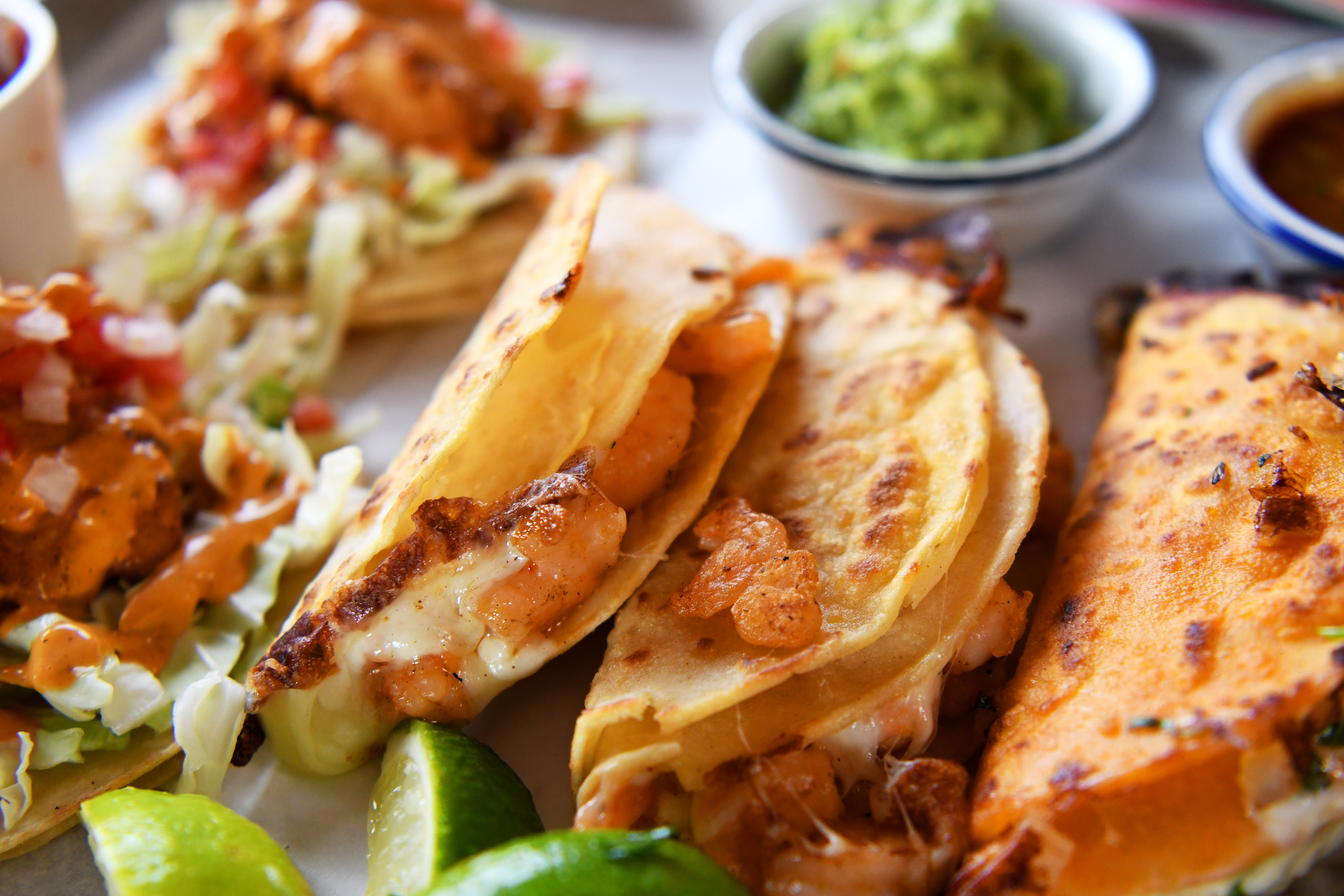 A plate of Tacos Patron with shrimp from Tacos El Patron is photographed at their restaurant in Pleasant Hill. (Jose Carlos Fajardo/Bay Area News Group)