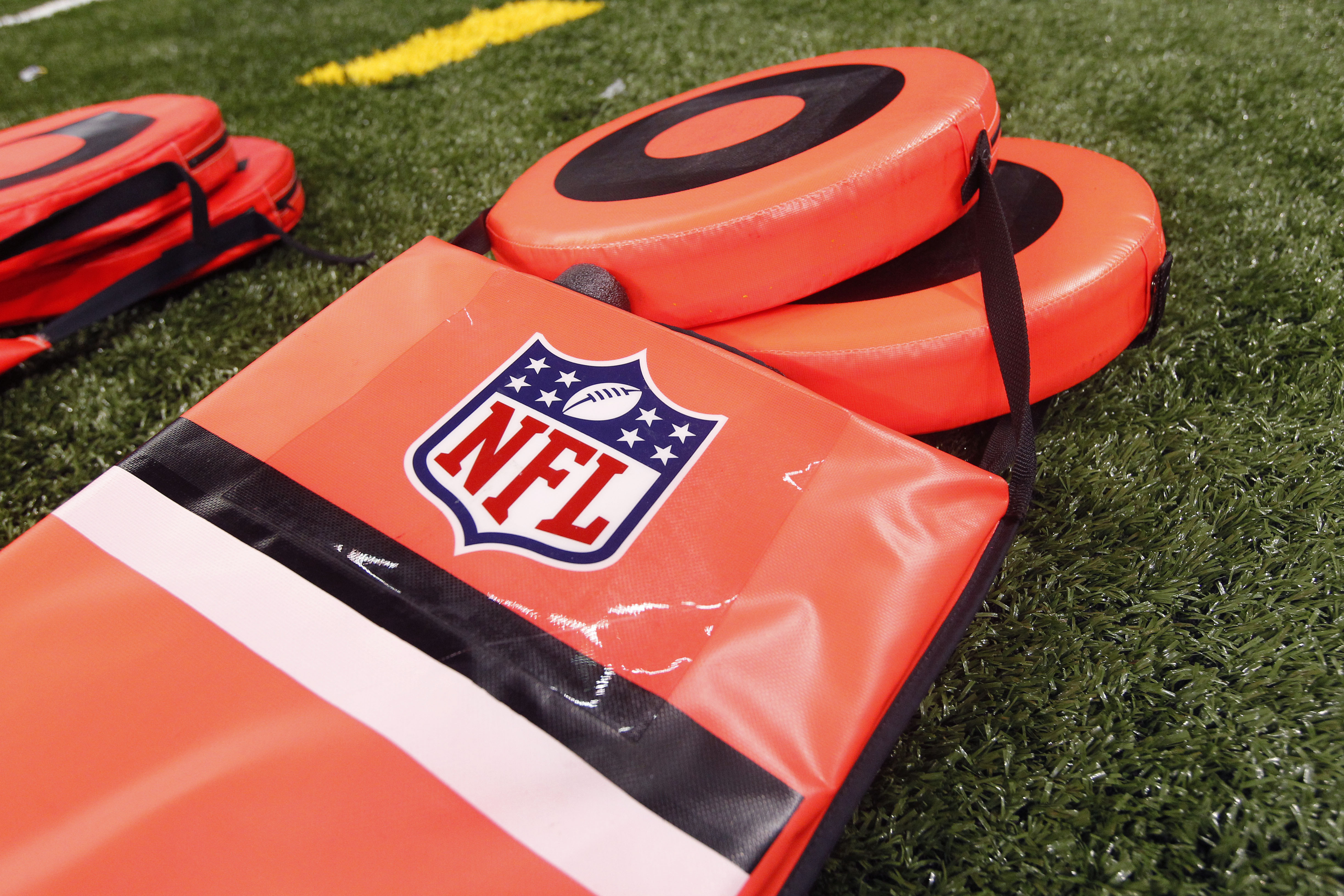 Chain gang first down marker during an NFL preseason football game between the New Orleans Saints and the Kansas City Chiefs at the Mercedes-Benz Superdome in New Orleans, Friday, Aug. 9, 2013. (AP Photo/Jonathan Bachman)