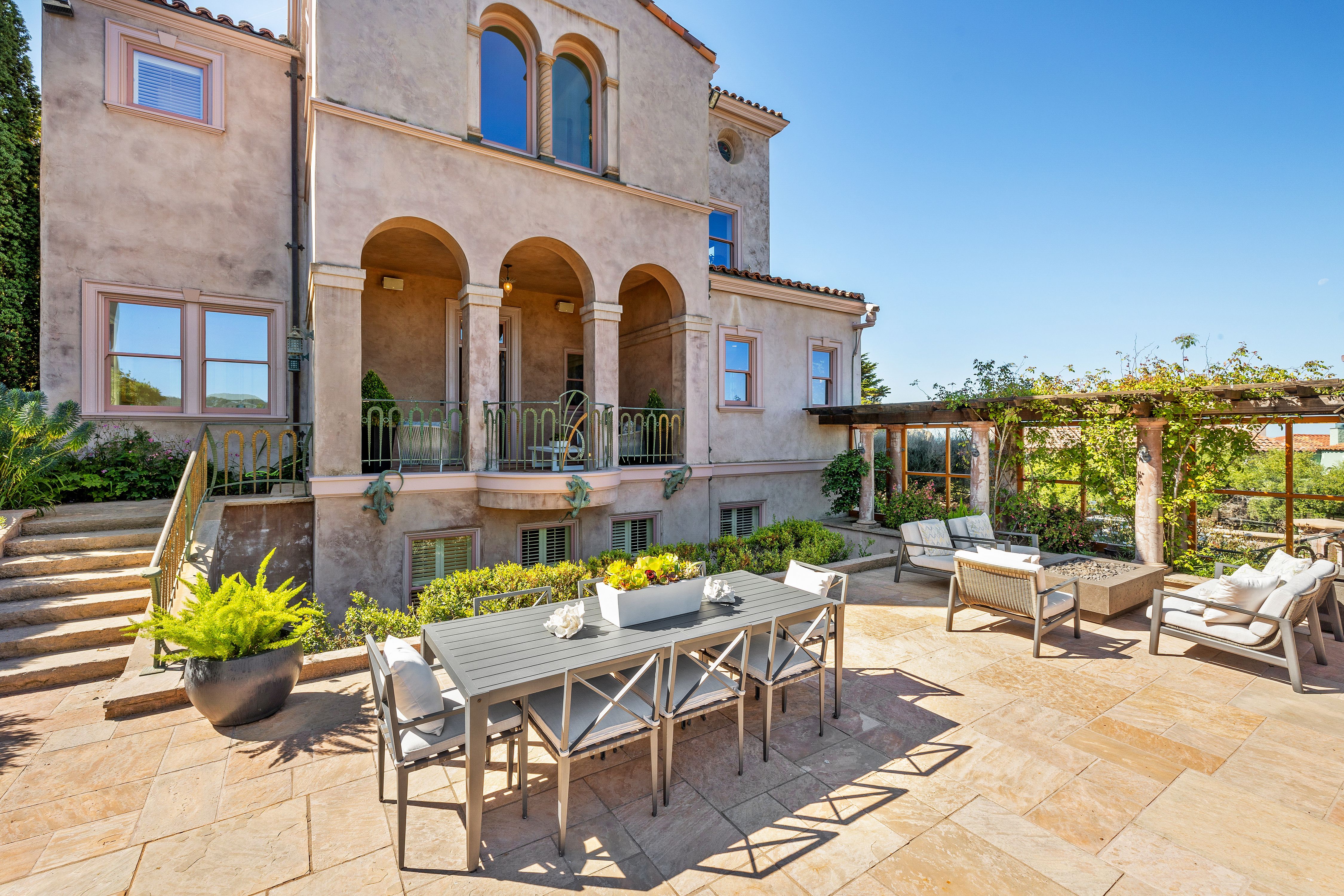 Outdoor dining area.