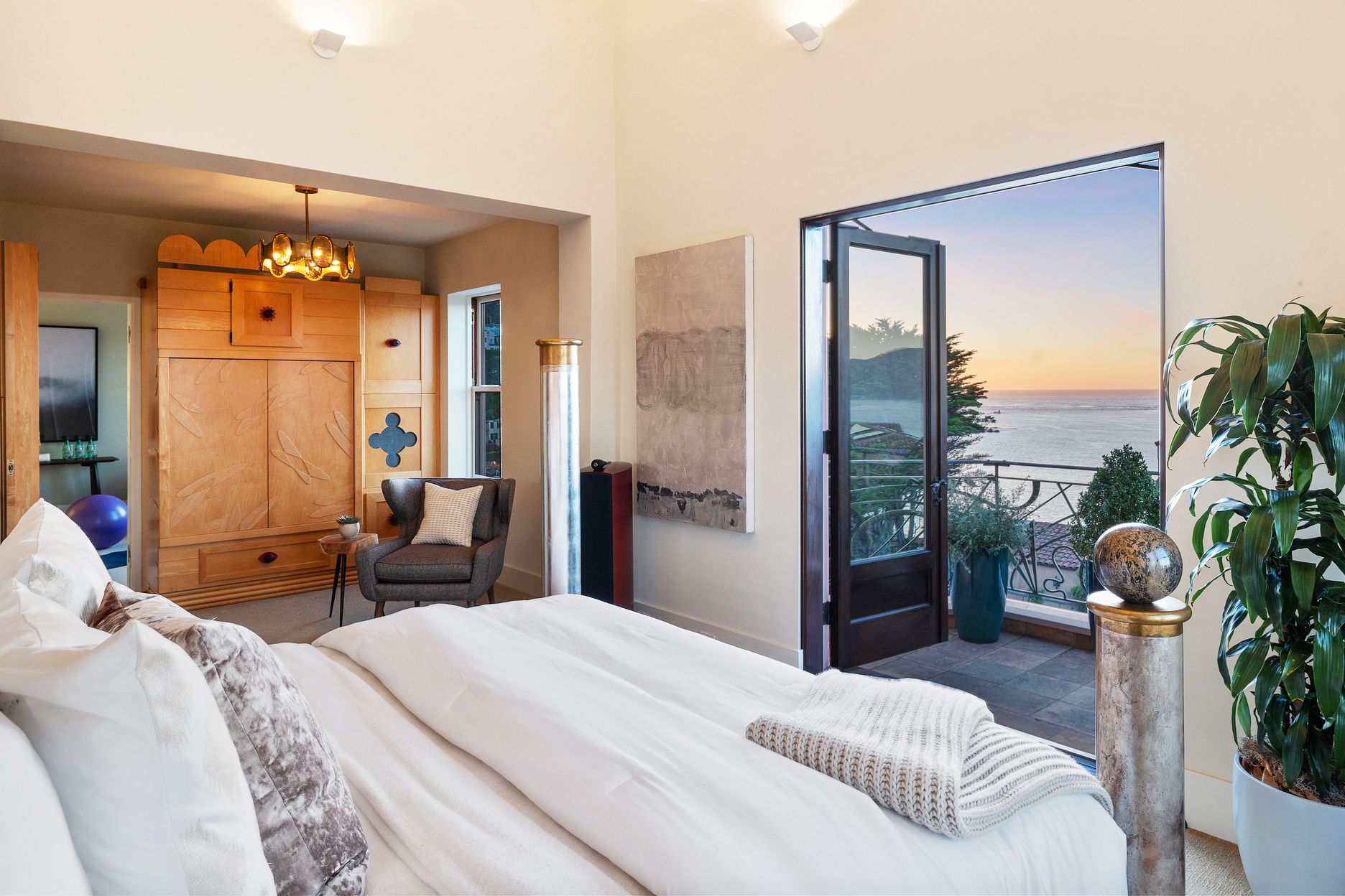 Bedroom overlooking bay.