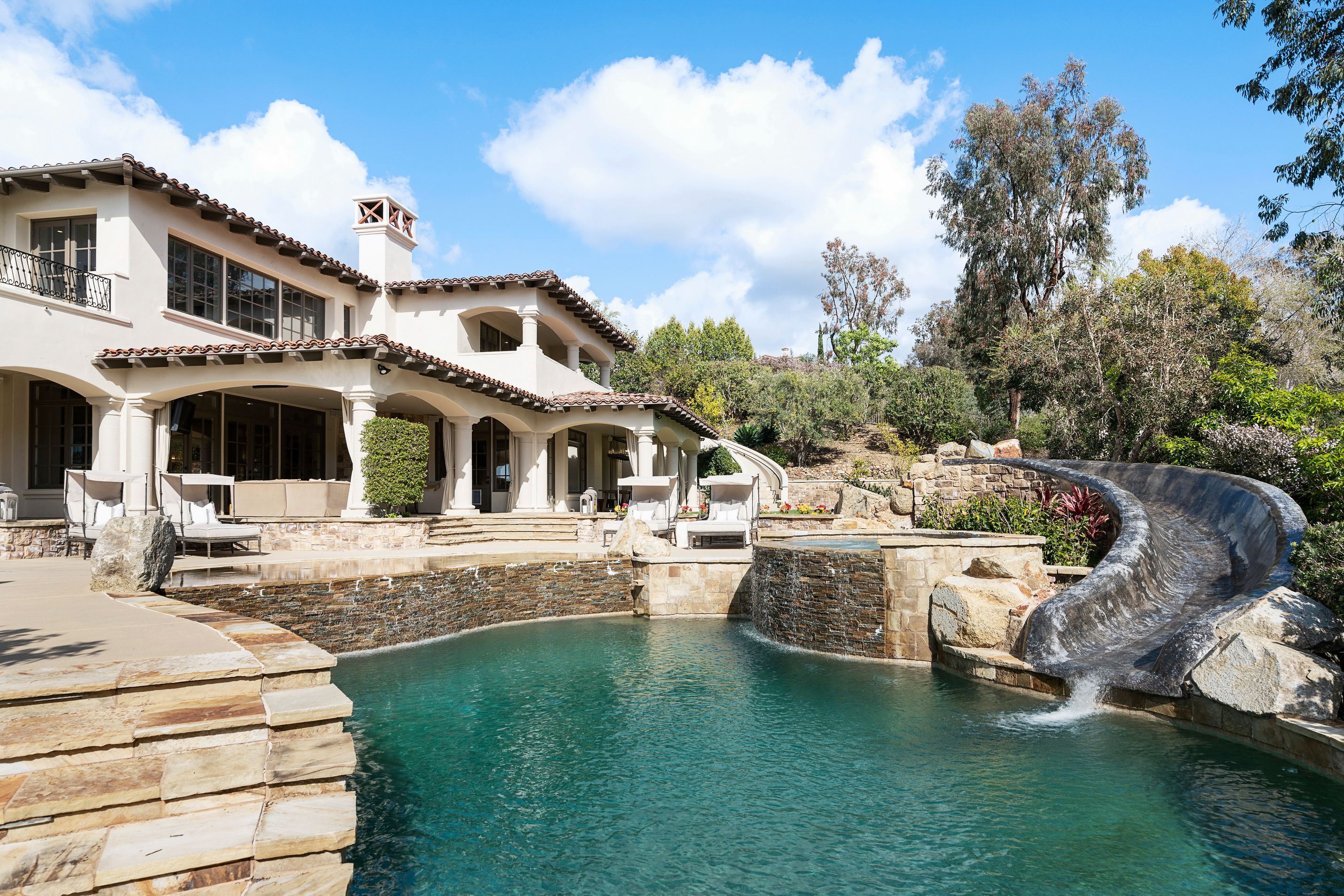 Pool with slide.