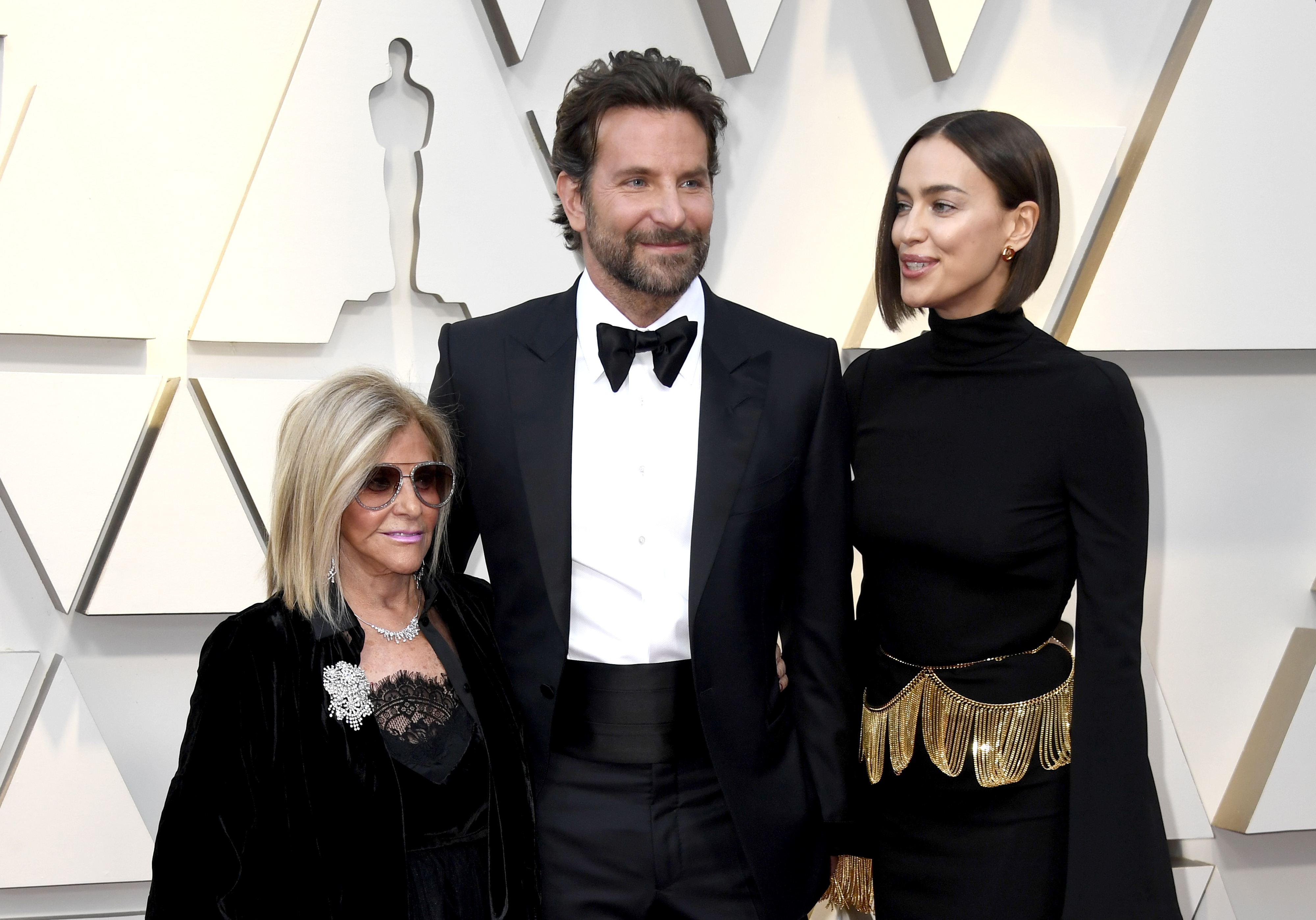 HOLLYWOOD, CALIFORNIA - FEBRUARY 24: (L-R) Gloria Campano, Bradley Cooper and Irina Shayk attends the 91st Annual Academy Awards at Hollywood and Highland on February 24, 2019 in Hollywood, California. (Photo by Frazer Harrison/Getty Images)