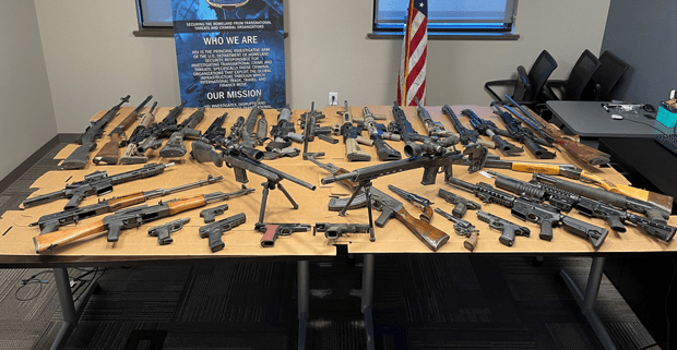 Authorities seized these weapons in September 2022 while serving a pair of warrants in Yakima, Washington, related to a drug-trafficking group that operated in San Diego. (via U.S. District Court filing)