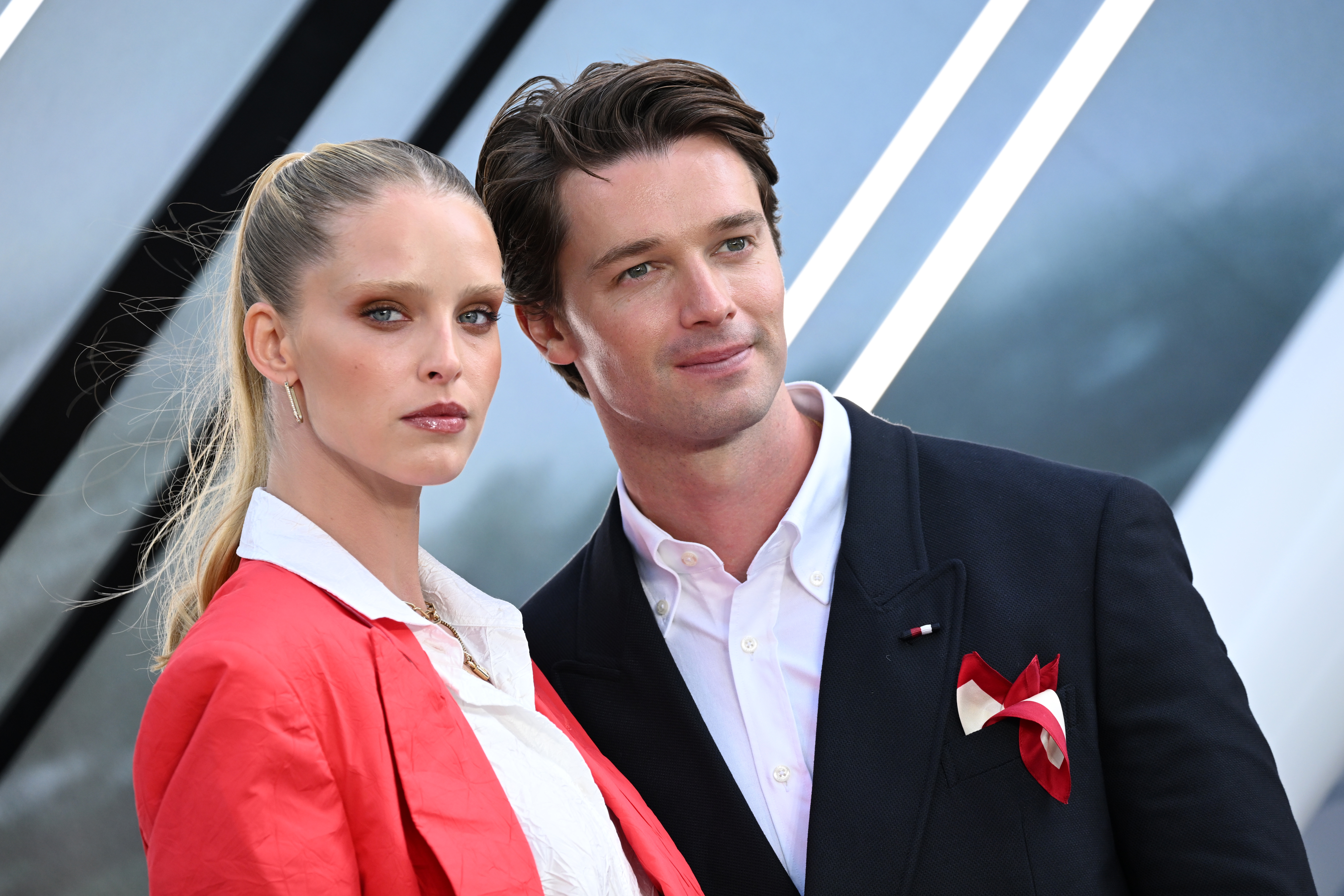 LONDON, ENGLAND - JUNE 23: Abby Champion and Patrick Schwarzenegger attend the European Premiere of F1 ® The Movie at Cineworld, Leicester Square on June 23, 2025 in London, England. (Photo by Jeff Spicer/Getty Images for Warner Bros. Pictures)