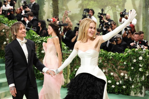 NEW YORK, NEW YORK - MAY 06: (L-R) Keith Urban and Nicole Kidman attend The 2024 Met Gala Celebrating "Sleeping Beauties: Reawakening Fashion" at The Metropolitan Museum of Art on May 06, 2024 in New York City. (Photo by Marleen Moise/Getty Images)