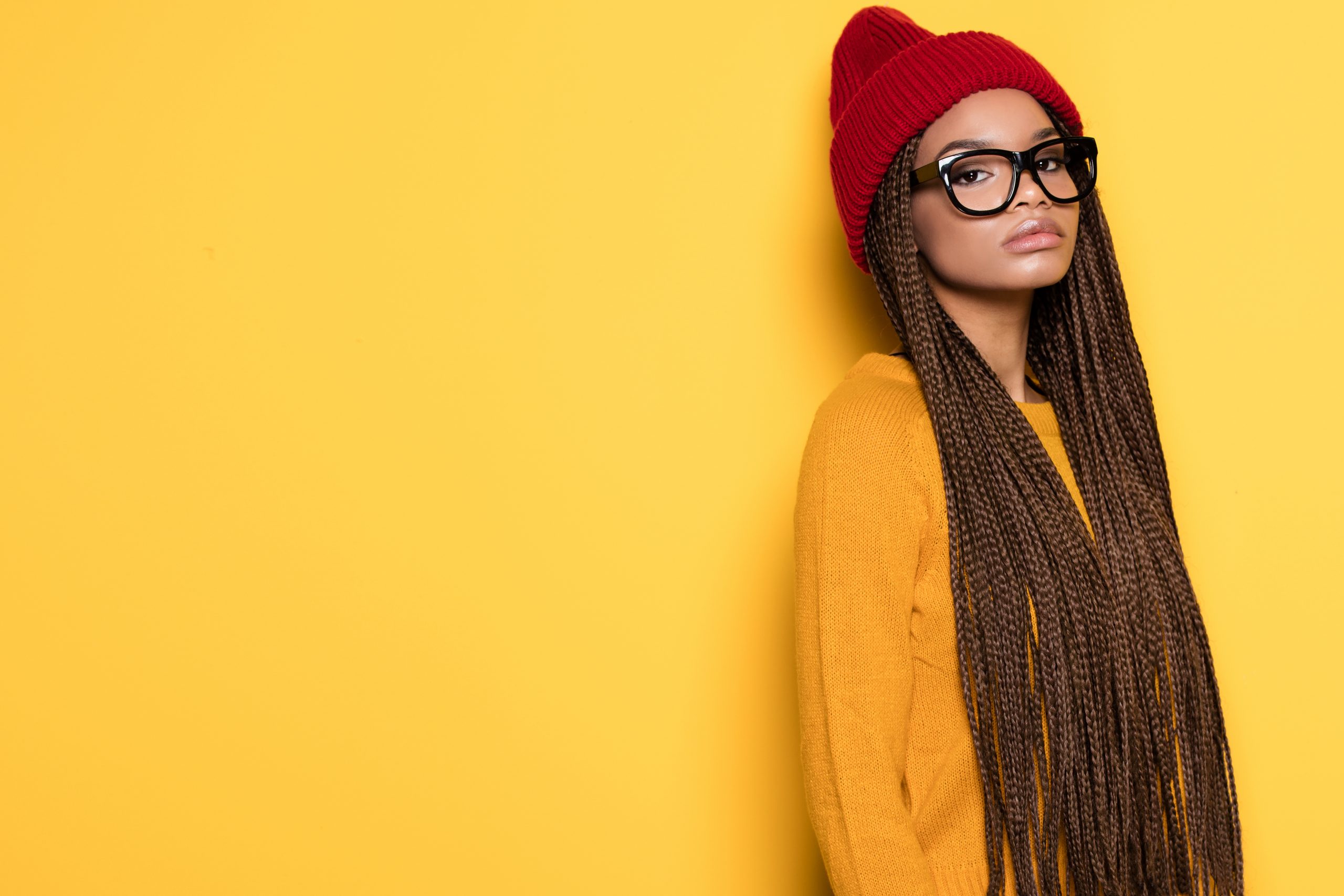 Fashionable african american girl.