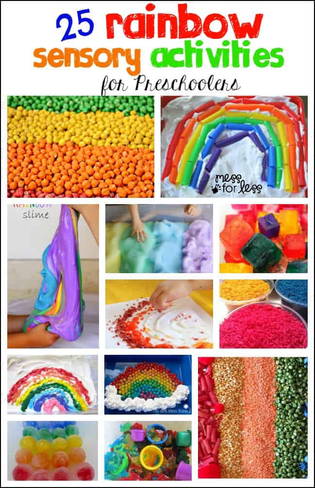 25 rainbow sensory activities for preschoolers mess for less