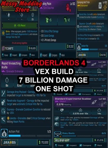 Borderlands 4 vex build for sale borderlands 4 modded weapons borderlands 4 7 billion damage build