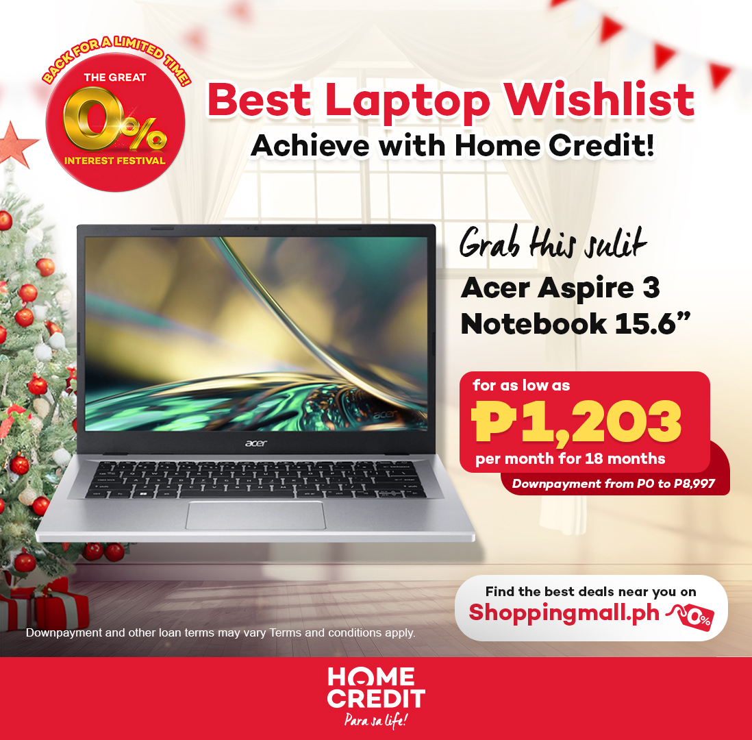 Shop now to get the chance to avail of the 0% interest with Home Credit
