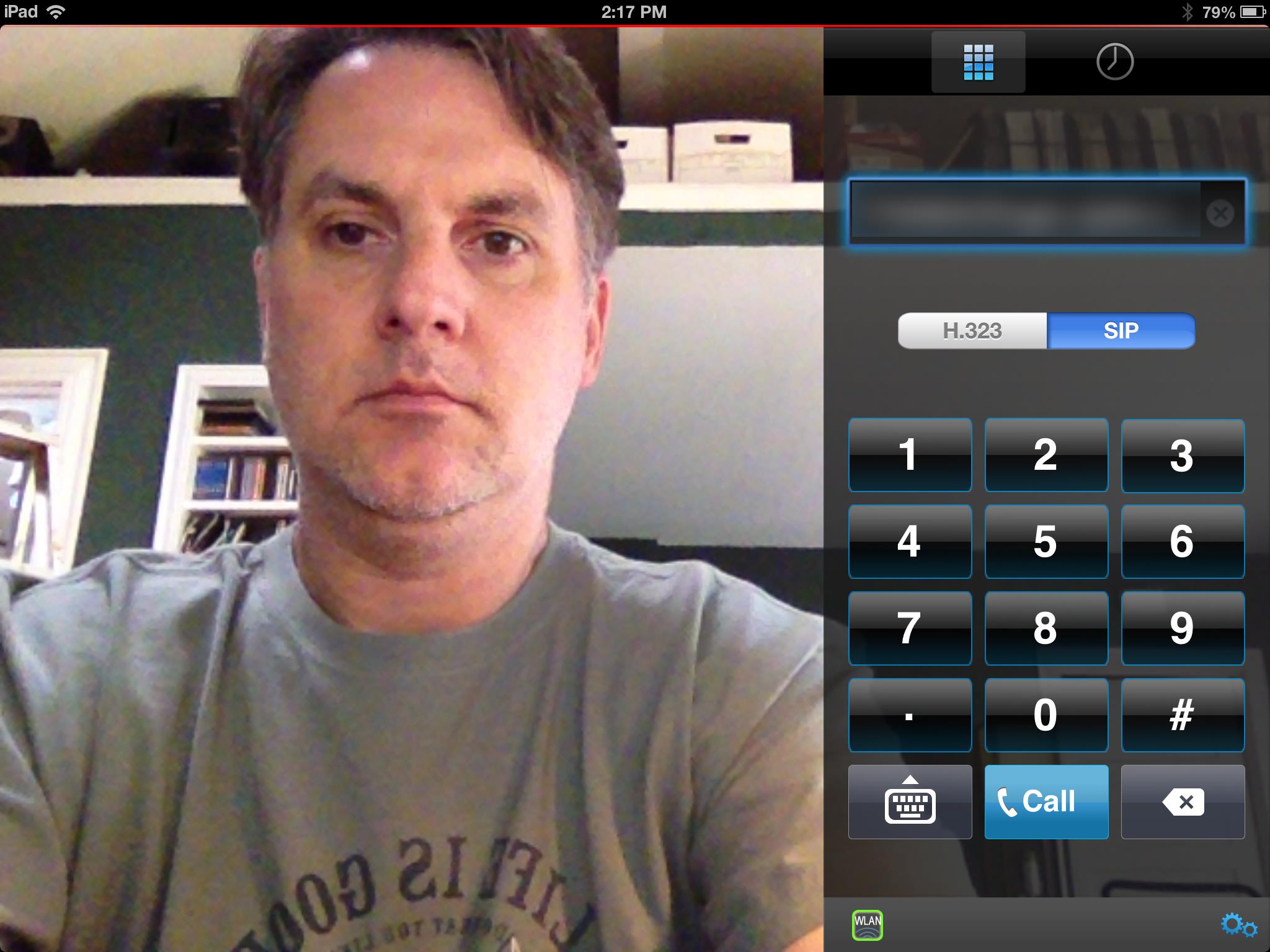 RealPresence Mobile Dialing Menu