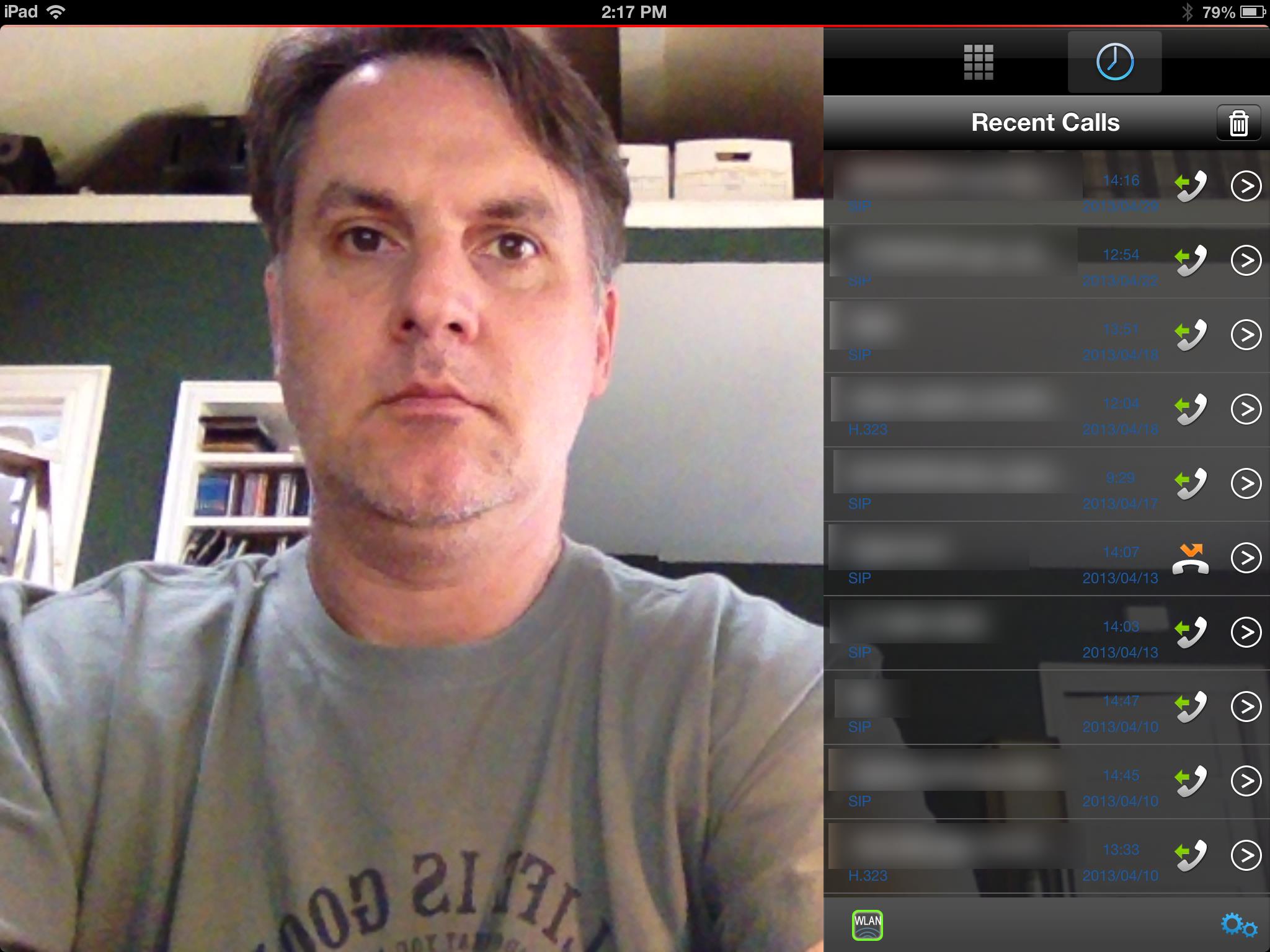 RealPresence Mobile Call List