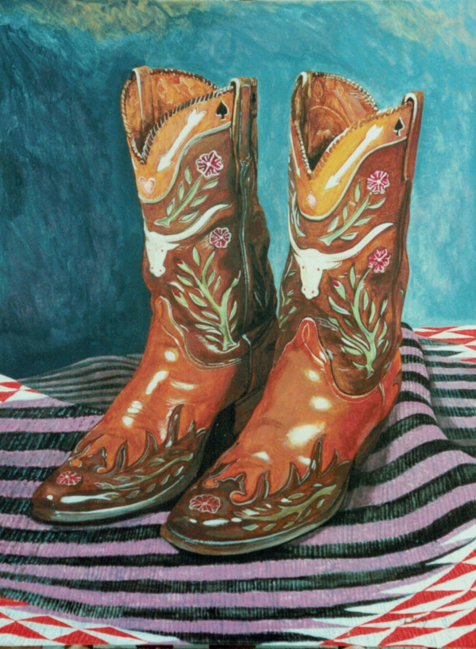 Michael Earney Paintings boots longhorn