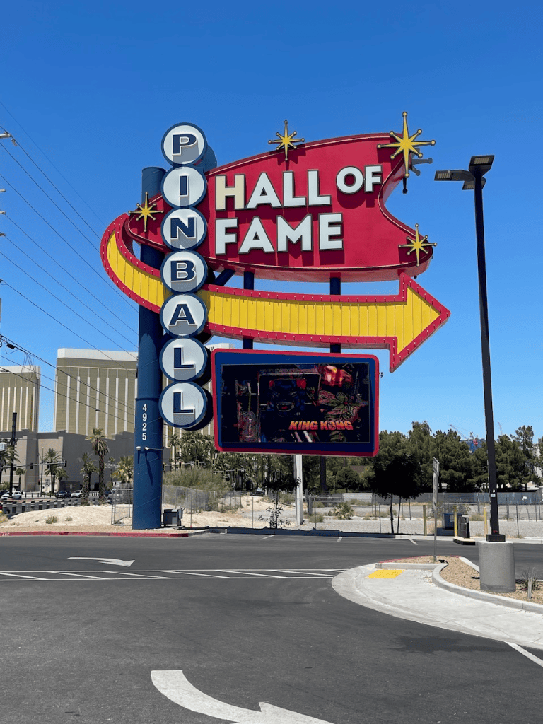 Pinball Hall of Fame sign in Las Vegas, Nevada.