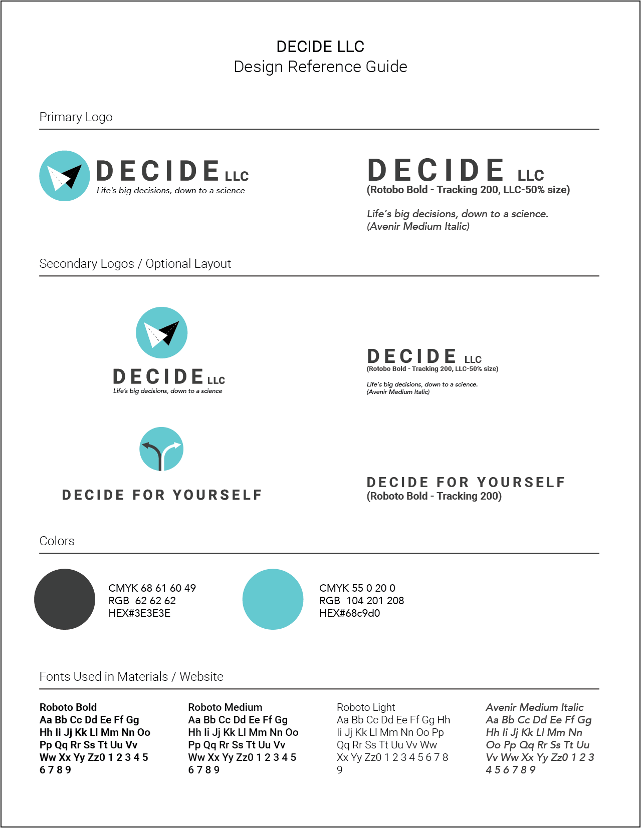 Decide LLC - Style Guideline / Design Reference