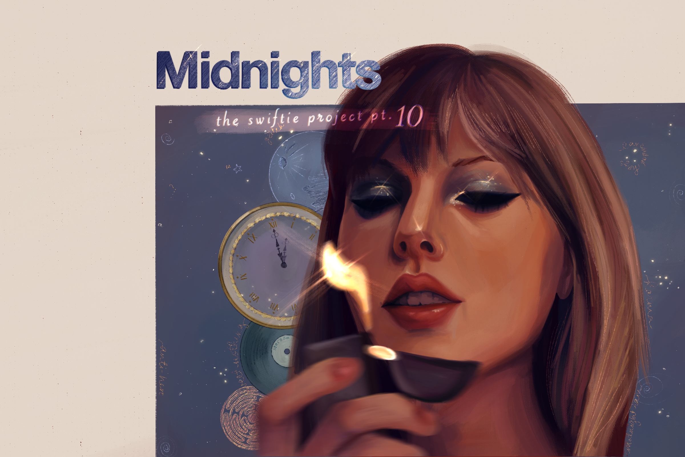 Illustration of Taylor Swift's Midnights album.