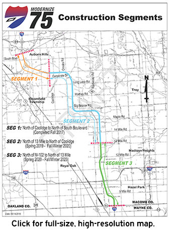 Michigan Highways Route Listings I 75 I 75 Modernize Staging 2018 