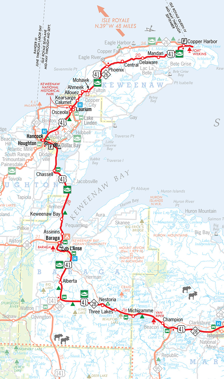 Michigan Highway Map Detailed Road Map Of Michigan KCCR US 041N Map 