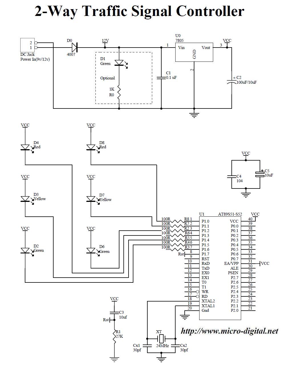 Traffic Lights Circuit Diagram