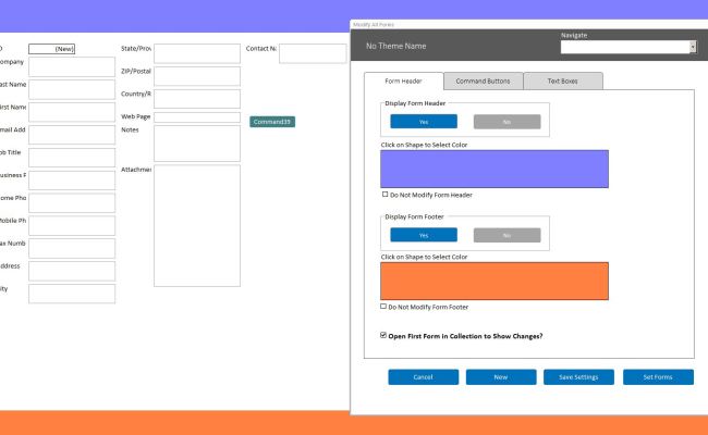 Microsoft Access Modify Forms Database Template