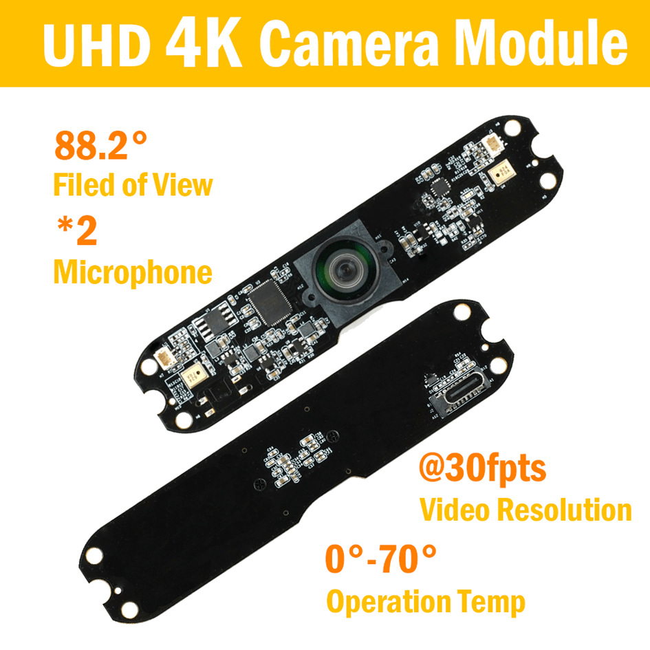 4K/2160P USB CMOS Camera Module w/IMX 415 Sensor & Digital Mic*2 ...