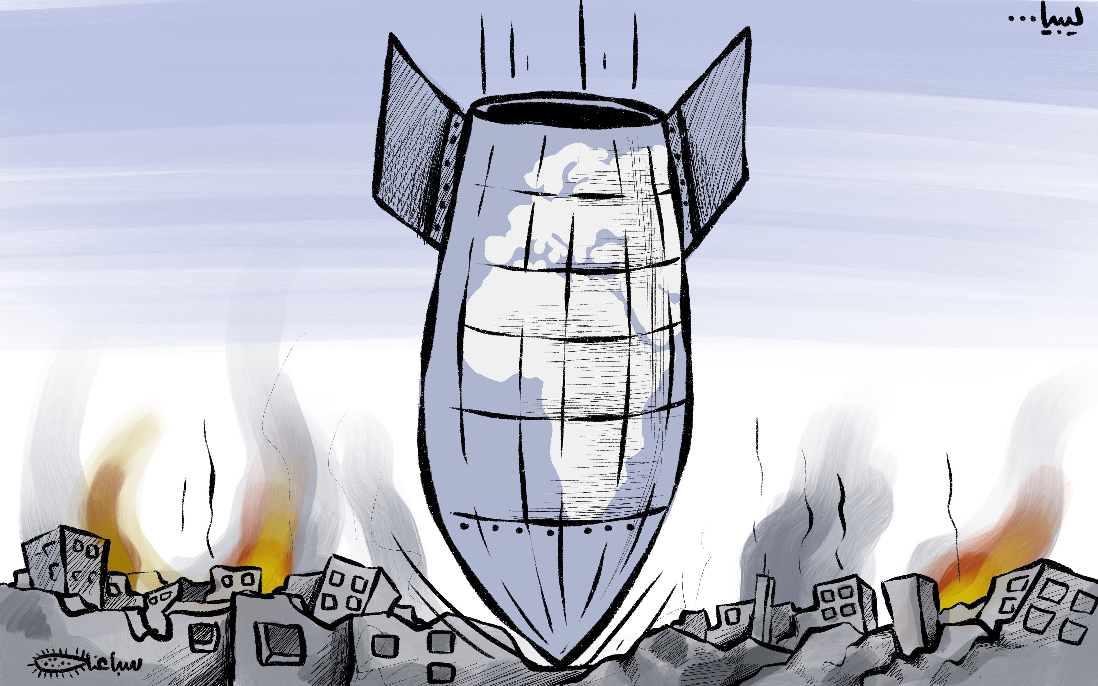 Libya: Never-ending chaos - Cartoon [Sabaaneh/MiddleEastMonitor]