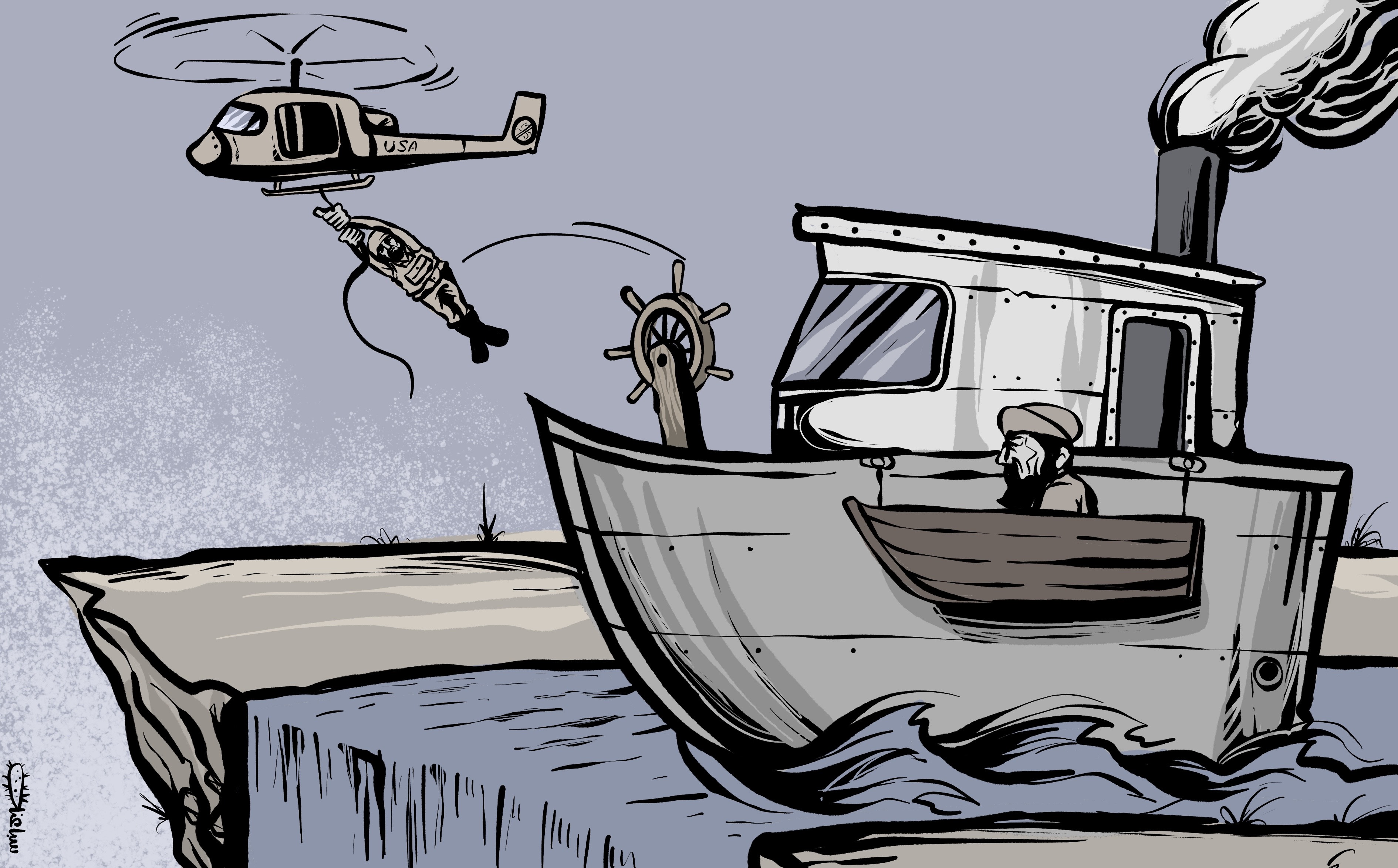 US withdraws from Afghanistan, where is this heading to...- Cartoon [Sabaaneh/MiddleEastMonitor]