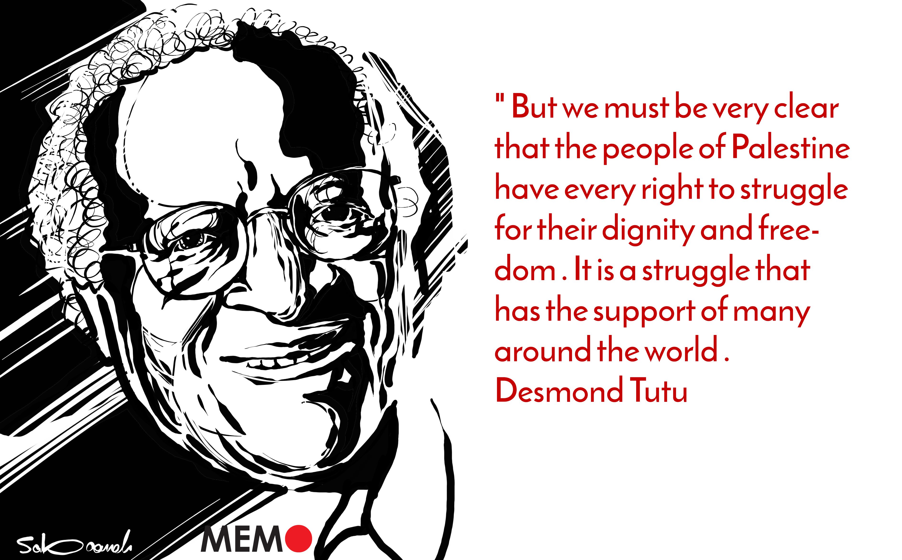 Rest in Peace, Desmond Tutu [Mohammad Sabaaneh/Middle East Monitor]