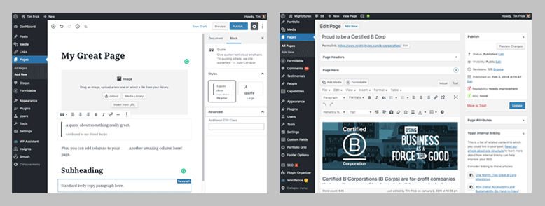 Shortcodes simplify the addition of complex features in wordpress sites. Should I Upgrade to WordPress 5.0 with Gutenberg? | Mightybytes