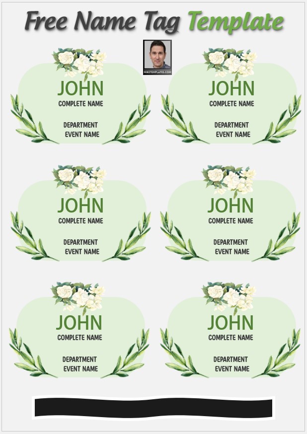 Free Name Tag Template 04