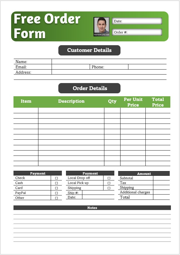 Free Order Form 03