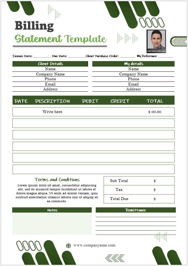 Billing Statement Template 01....