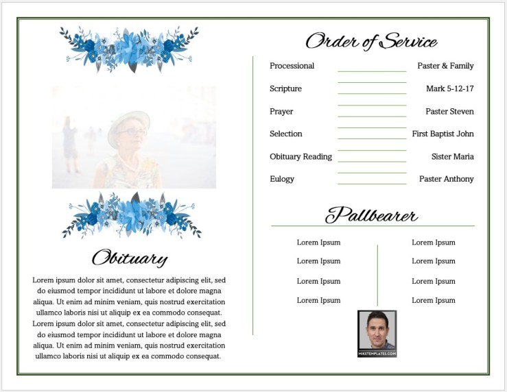 Free Funeral Program Template 01