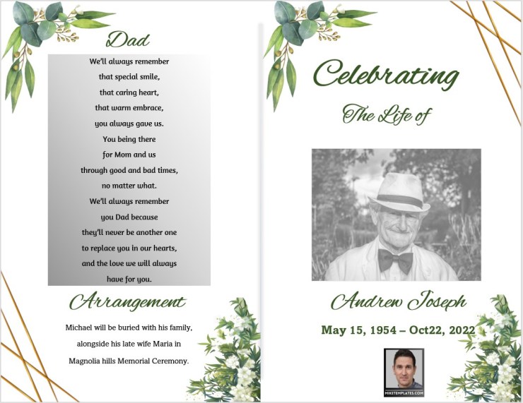 Free Funeral Program Template 02
