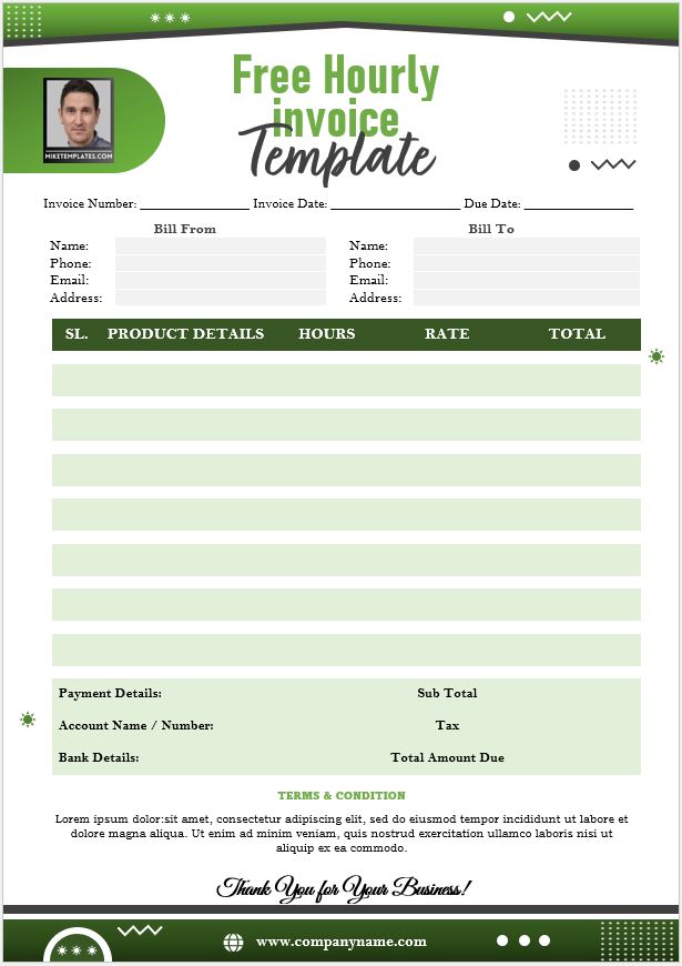 Free Hourly Invoice Template 01....