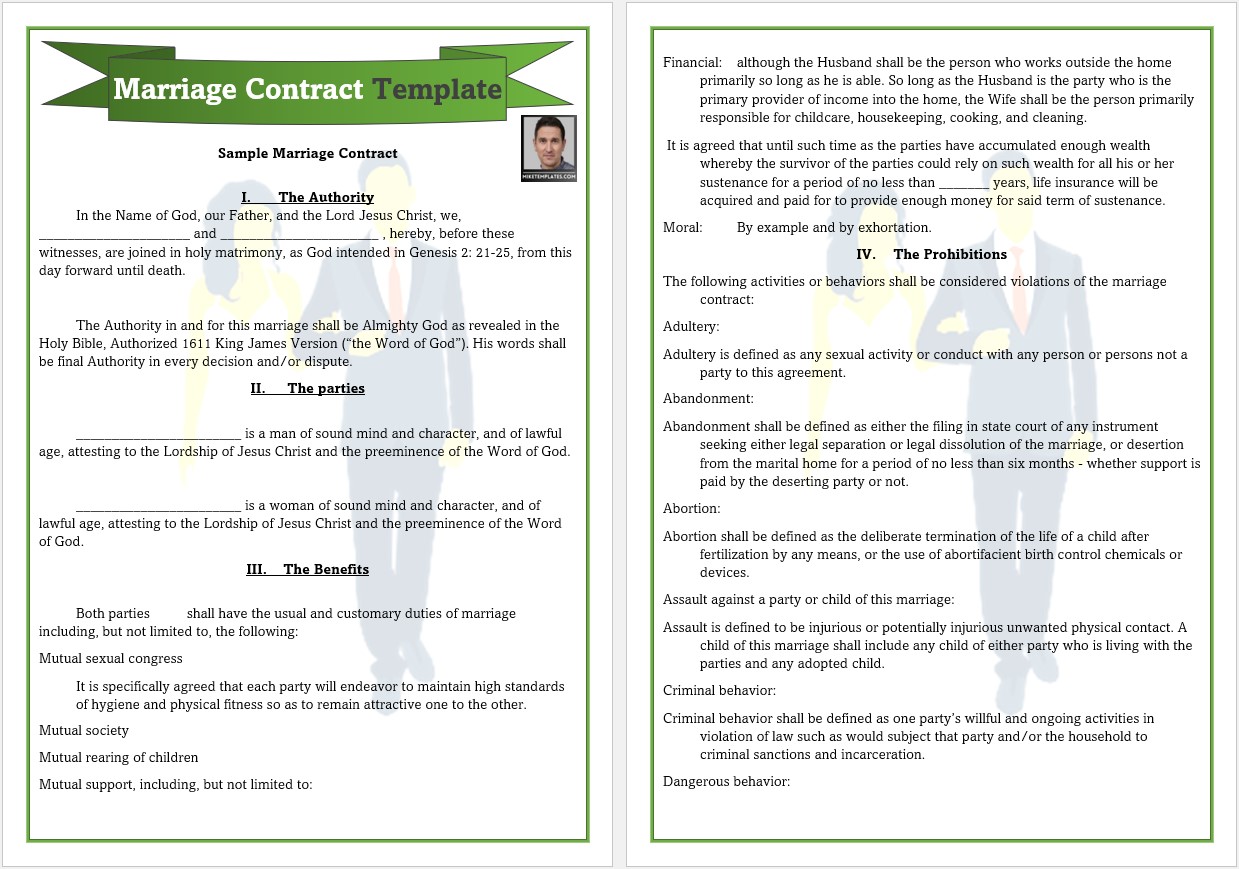 Marriage Contract Template 01....
